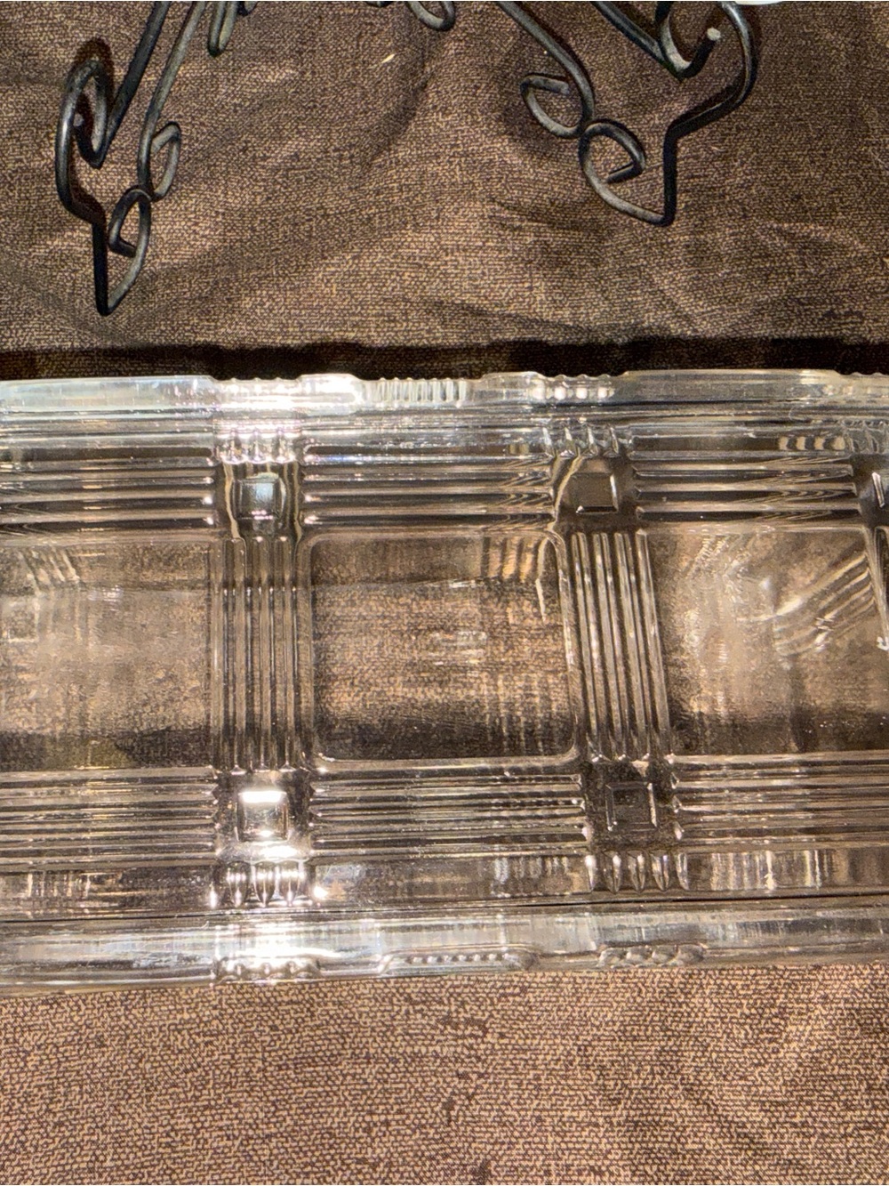 Vintage Clear Glass Refrigerator Dish w/Lid Rectangular Ribbed - Picture 2 of 8